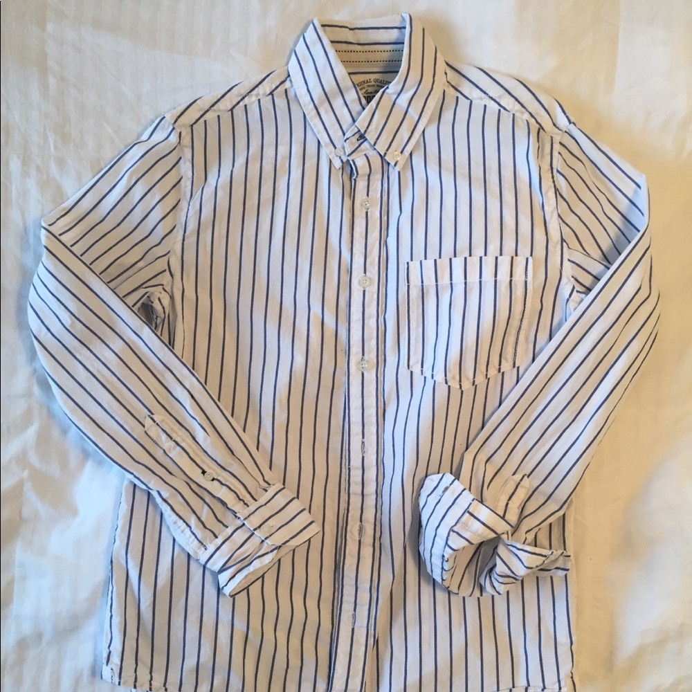 Blue and White Stripe Button Down
